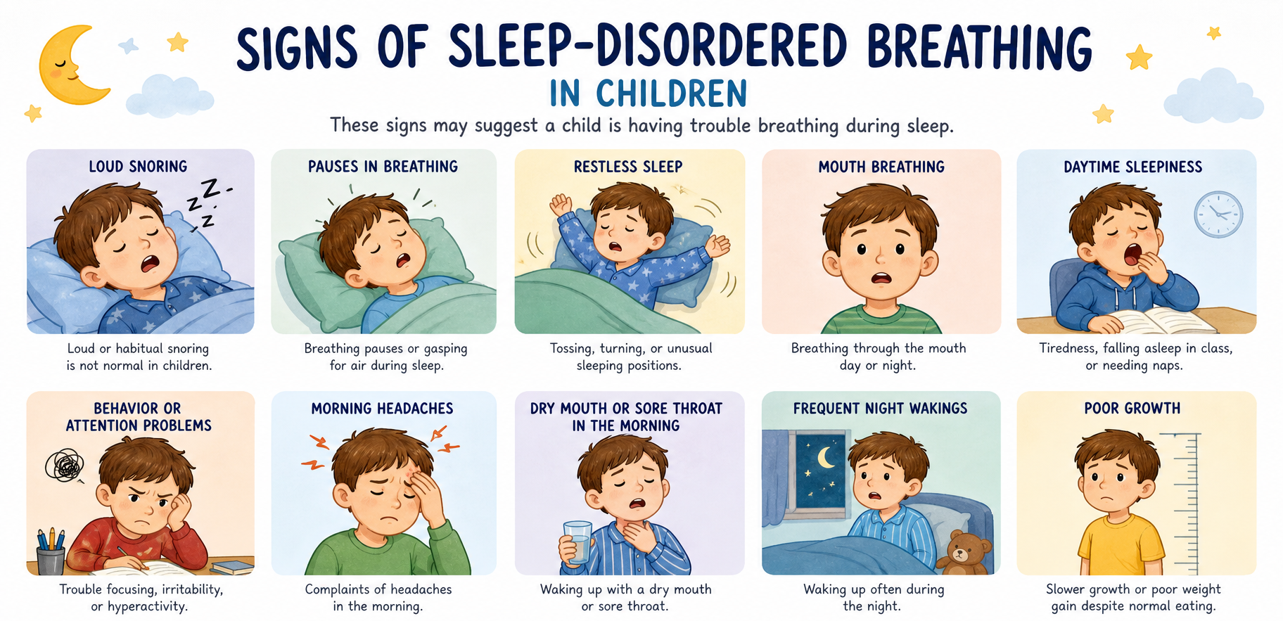 Child asleep, illustrating the many quiet signs of sleep-disordered breathing parents often miss, Appleton WI